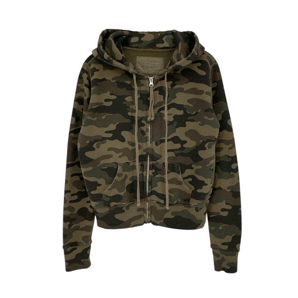 NILI LOTAN New York Callie Zip Up Hoodie In Camouflage Print XS